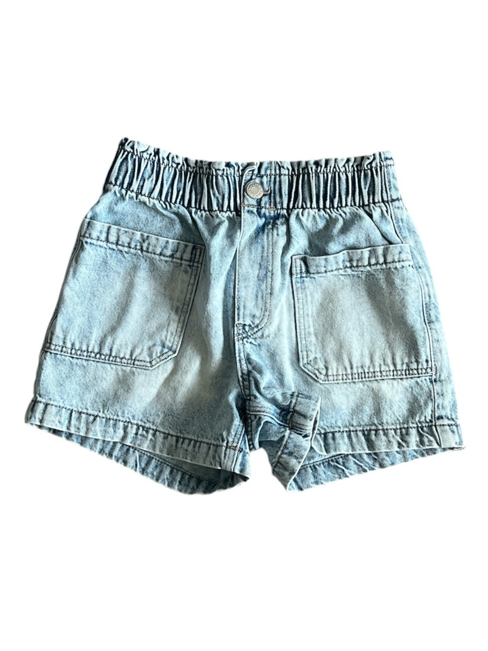 H&M Light Blue Denim Elastic Waist Shorts Size 10
